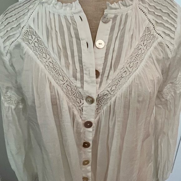 Kivari Tops - Festival Chic/Boho Sheer Cotton Blouse by Kivari